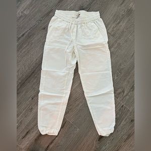 J. Crew Factory Linen Cotton Drawstring Pant. White. Size 0